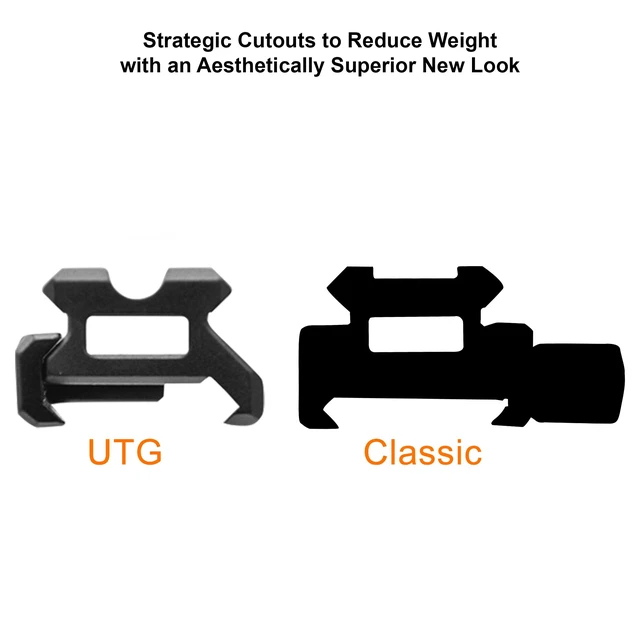 Alt view image 5 of 7 - Leapers MT-RSX5L Inc., UTG Super Slim Picatinny Riser Mount, 1/2" Height, 13 Slots, black