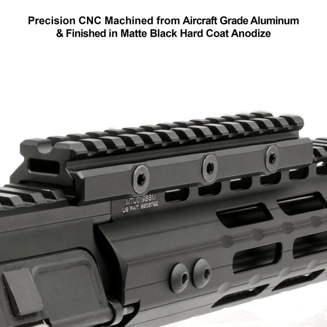 Alt view image 4 of 7 - Leapers MT-RSX5L Inc., UTG Super Slim Picatinny Riser Mount, 1/2" Height, 13 Slots, black