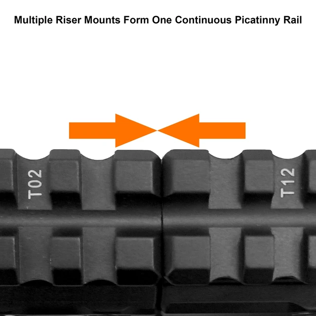 Alt view image 7 of 7 - Leapers MT-RSX5L Inc., UTG Super Slim Picatinny Riser Mount, 1/2" Height, 13 Slots, black