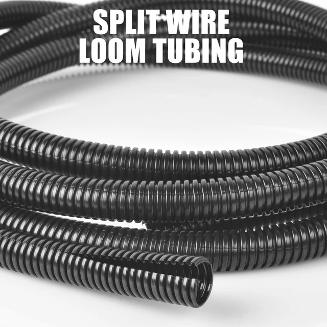 Alt view image 6 of 7 - 1/2 Inch Wire Loom Split Tubing - 10 ft Cord Protector Electric Wires Covers, Automotive Wire Flexible Conduit, Plastic Wire Cover with Cable Zip Tie