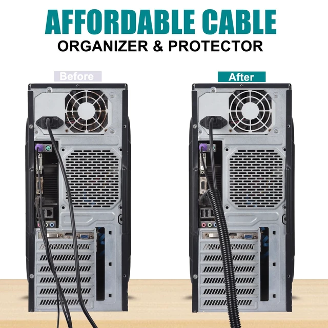 Alt view image 4 of 7 - 1/2 Inch Wire Loom Split Tubing - 10 ft Cord Protector Electric Wires Covers, Automotive Wire Flexible Conduit, Plastic Wire Cover with Cable Zip Tie