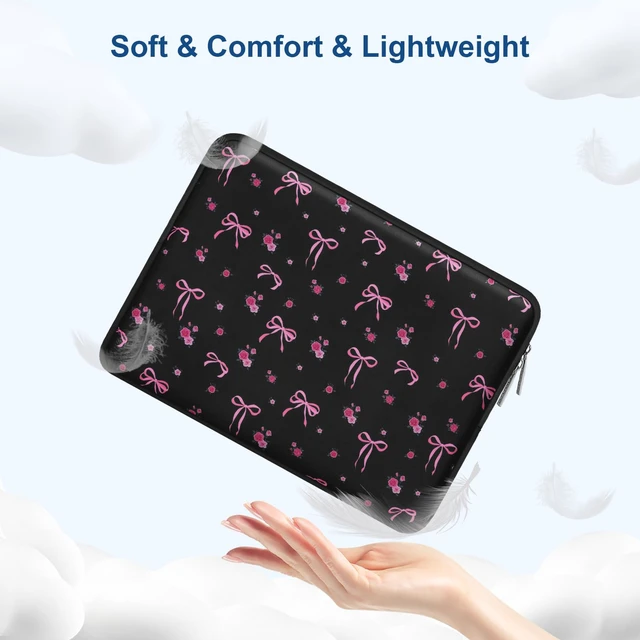 Alt view image 4 of 7 - 13.3 inch Laptop Case, 13-13.3 inch Laptop Sleeve with Small Case | Compatible with MacBook Neo/Air 13.6/Pro 13/Pro 14, HP Dell ASUS Lenovo, Neoprene Computer Sleeve Bag, Roses&Bows