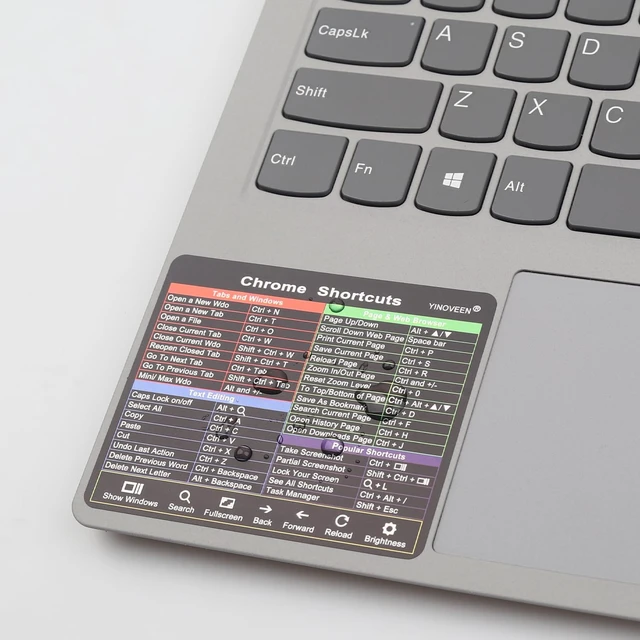 Alt view image 3 of 7 - 2PACK Shortcuts Sticker for Chromebook (3 1/8 x 2 5/8 Inch), for 11.6-15.6" Chromebook Accessories Sticker