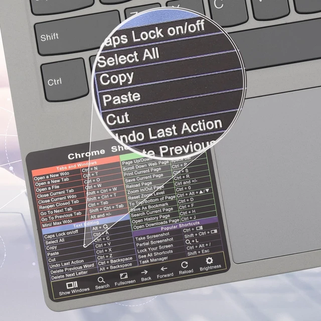 Alt view image 4 of 7 - 2PACK Shortcuts Sticker for Chromebook (3 1/8 x 2 5/8 Inch), for 11.6-15.6" Chromebook Accessories Sticker