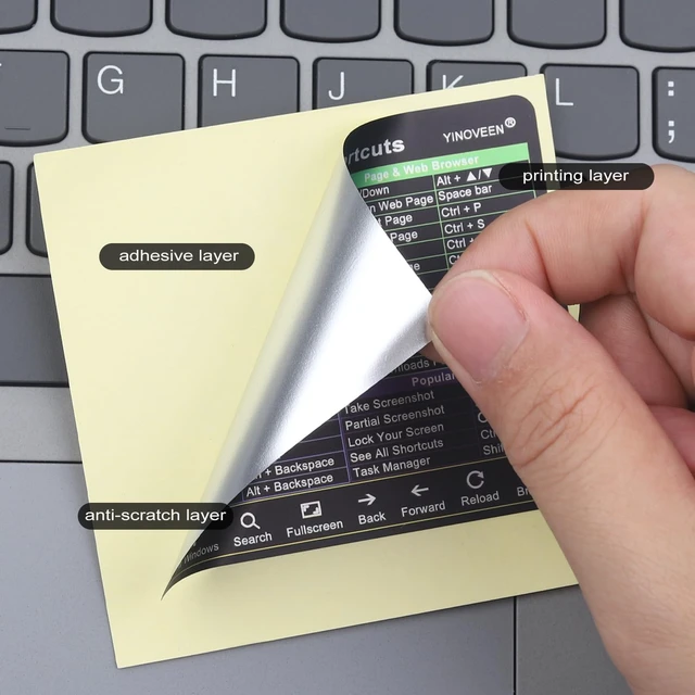 Alt view image 6 of 7 - 2PACK Shortcuts Sticker for Chromebook (3 1/8 x 2 5/8 Inch), for 11.6-15.6" Chromebook Accessories Sticker