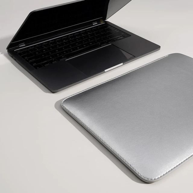 Alt view image 4 of 7 - Laptop Sleeve 13 Inch Compatible with 2024 MacBook Air 13 A3113 M3 A2686 M2, New MacBook Pro 13 M2 M1 Color Silver