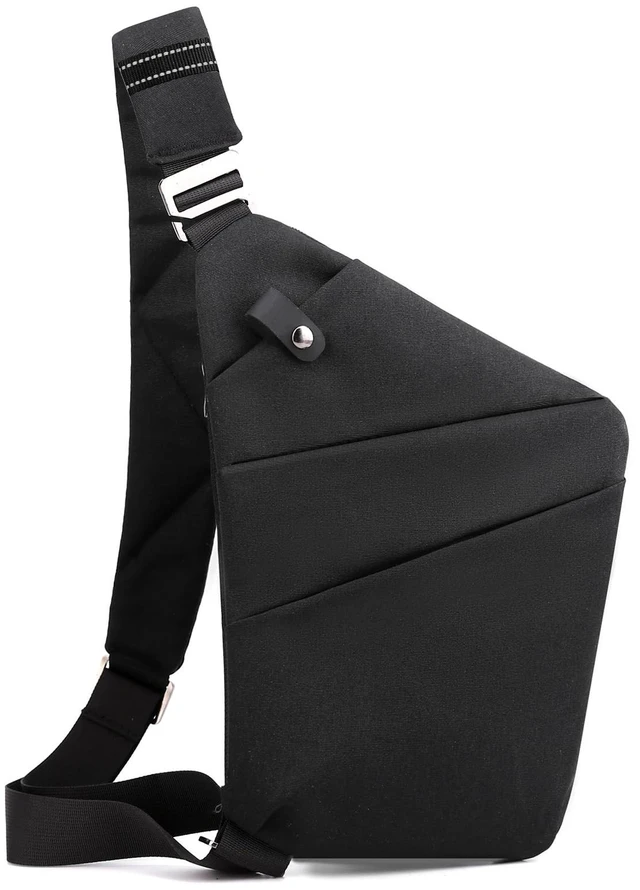 Main image of Anti Theft Travel Bag, One Shoulder Large Capacity Cross-body Bag Chest Fashion Lightweight Sling Bags for Travel Sports (Left Shoulder, Black)