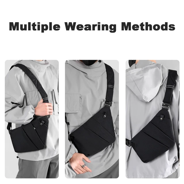 Alt view image 2 of 7 - Anti Theft Travel Bag, One Shoulder Large Capacity Cross-body Bag Chest Fashion Lightweight Sling Bags for Travel Sports (Left Shoulder, Black)