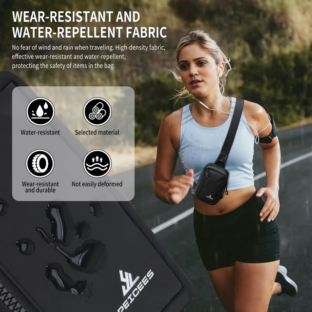 Alt view image 3 of 7 - Small Crossbody Bag for Men Women Mini Sling Bag Travel Running Phone Daypack Cross Body Shoulder Bags with Keyholder, Black