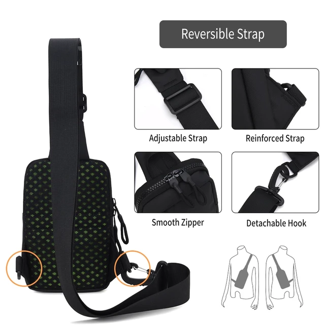 Alt view image 6 of 7 - Small Crossbody Bag for Men Women Mini Sling Bag Travel Running Phone Daypack Cross Body Shoulder Bags with Keyholder, Black