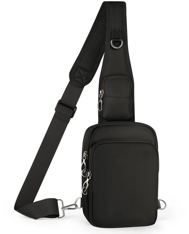 Main image of Sling Bag, Crossbody Bag with Anti-Theft Lock Zipper, RFID Blocking & Water Resistant for Travel Work Sport (Black)