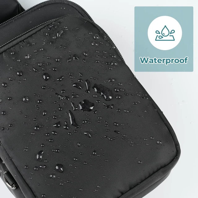 Alt view image 7 of 7 - Sling Bag, Crossbody Bag with Anti-Theft Lock Zipper, RFID Blocking & Water Resistant for Travel Work Sport (Black)
