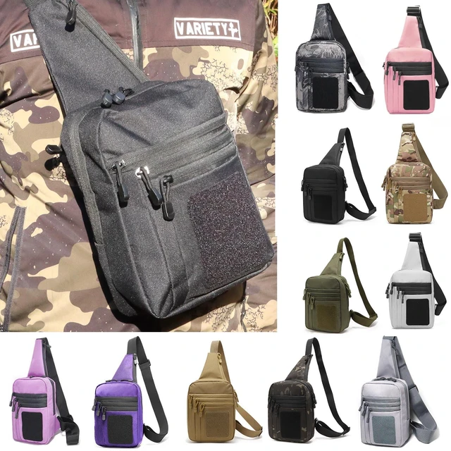 Alt view image 4 of 7 - Concealed Carry Gun Bag for Men & Women, Sling Pistol Bag for Handguns CCW Shoulder Bag Tactical Crossbody Chest Pack Range Bags with Holster (Purple - 1.01)