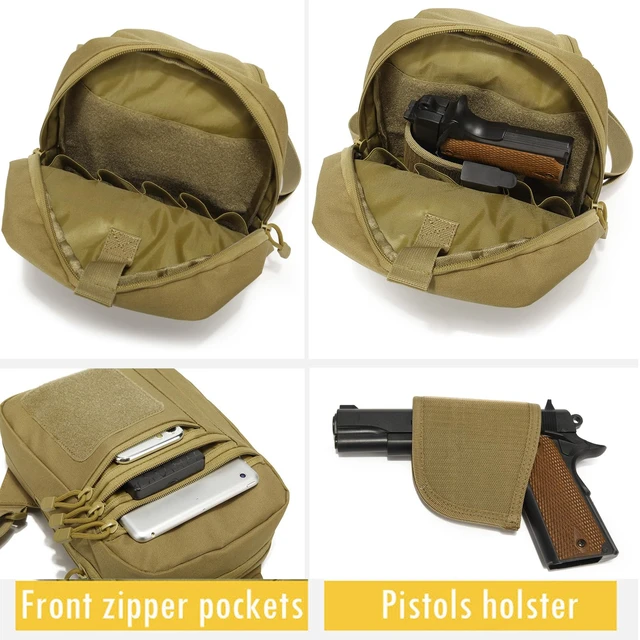 Alt view image 5 of 7 - Concealed Carry Crossbody Sling Bag for Men Women, EDC Shoulder Gun Bag | CCW Sling Bag Crossbody Chest Bag for Travel Work Sport