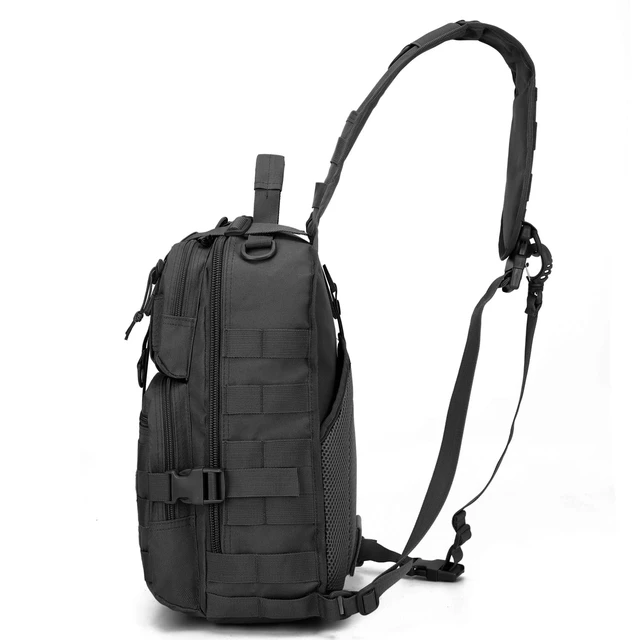 Alt view image 3 of 7 - Tactical Sling Bag Backpack, Military Rover Shoulder Pack, EDC Molle Assault Range Bag for Men Ambidextrous(Black)