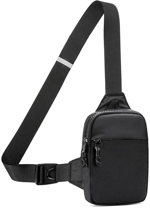 Main image of Mini Sling Bag for Men and Women, Small Anti Theft Crossbody Sling Backpack Fanny Pack Chest Bag for Travel Sport Running Hiking (Black Mini Sling Bag for Men and Women)