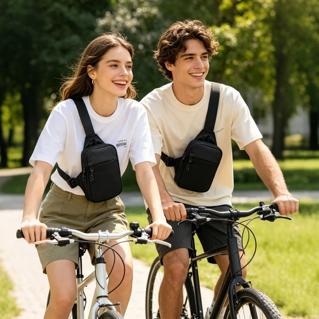 Alt view image 2 of 7 - Mini Sling Bag for Men and Women, Small Anti Theft Crossbody Sling Backpack Fanny Pack Chest Bag for Travel Sport Running Hiking (Black Mini Sling Bag for Men and Women)