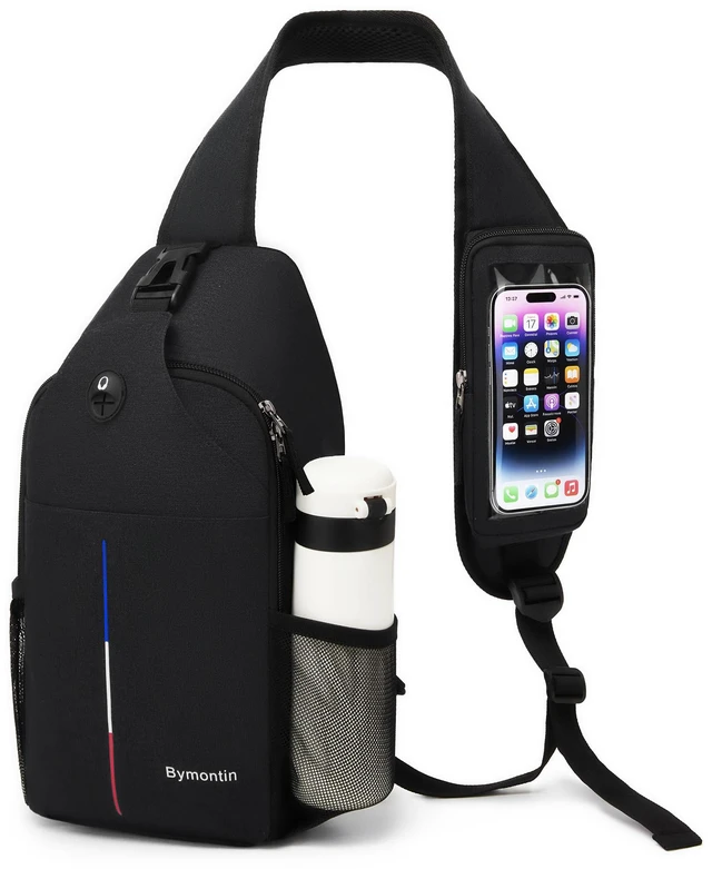 Main image of Crossbody Sling Backpack with Touch Screen Phone Pocket, Chest Bag for Commuting and Daily Use