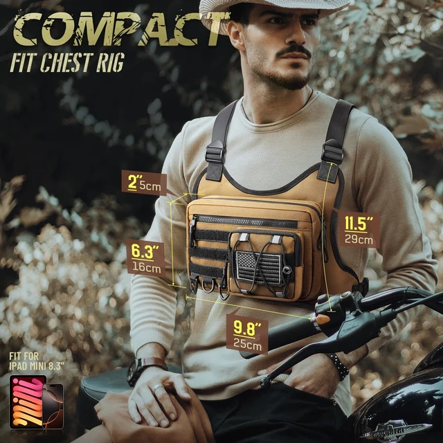 Alt view image 2 of 6 - Chest Bag for Men Women, Tactical Chest Rig Holster, EDC Chest Pack | Lightweight No Bounce Chest Holster for CCW EDC Tactical Use Secure Fit for Running Hiking Motorcycle Outdoor