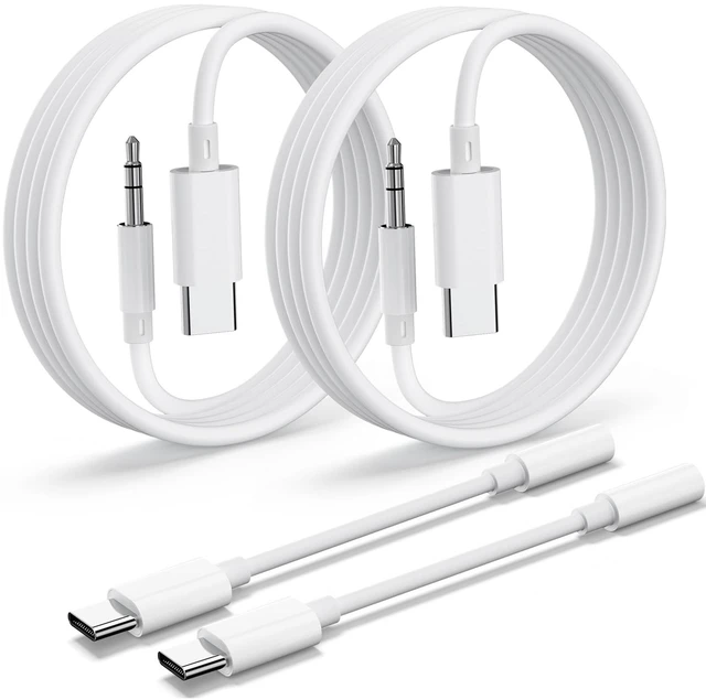 Main image of USB C to 3.5mm AUX Cable Set, 4 Pack, AUX to USB C Cord & Adapter | 2 AUX cords + 2 DAC audio dongles, USB C to AUX,Compatible with iPhone 17/16/15, Samsung Galaxy S25, Car Stereo & Headphones