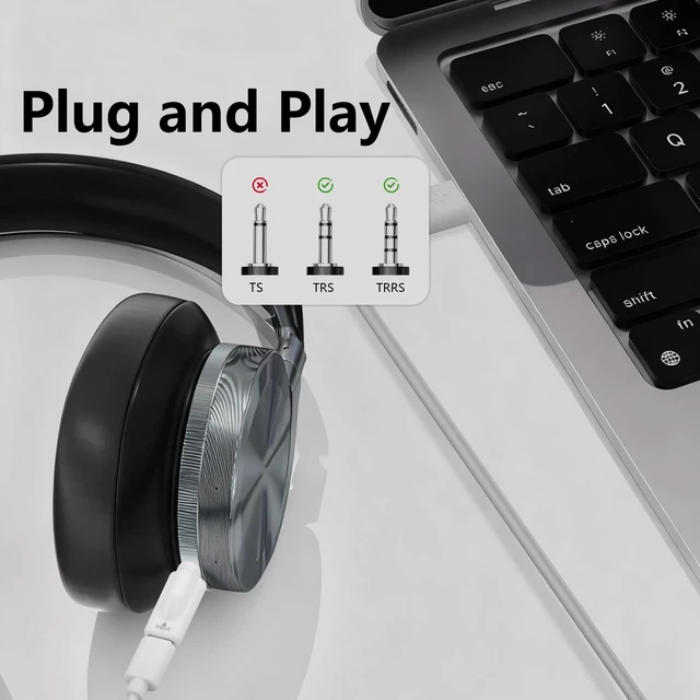 Alt view image 2 of 6 - 2 PCS USB C to 3.5mm Headphone Jack Adapter,Type C Female Input to Aux Female Output Digital Audio Converter for PC, Tablet, Laptop, Microphone, Speaker