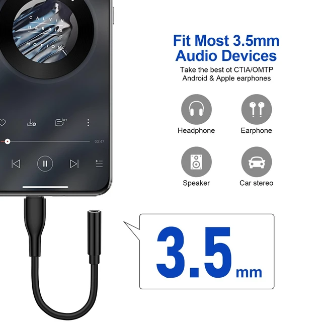 Alt view image 5 of 7 - USB C to 3.5mm Headphone Adapter for Google Pixel 10a 11 10 9 Pro XL Fold | 2 Pack Type C Audio Adapter Headphone Jack Aux Cord for Samsung Galaxy A37 A27 A17 A14 A15 A16 A54 A55 A53 S24 FE Ultra Plus