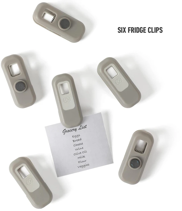 Alt view image 3 of 7 - Prime Magnetic Bag Clips, 6-Pack Kitchen Sealing Clips, Chip Bag Clips with Built-In Magnets, Strong Spring Clamp for Pantry Organization, Food Storage & Refrigerator Use, Taupe