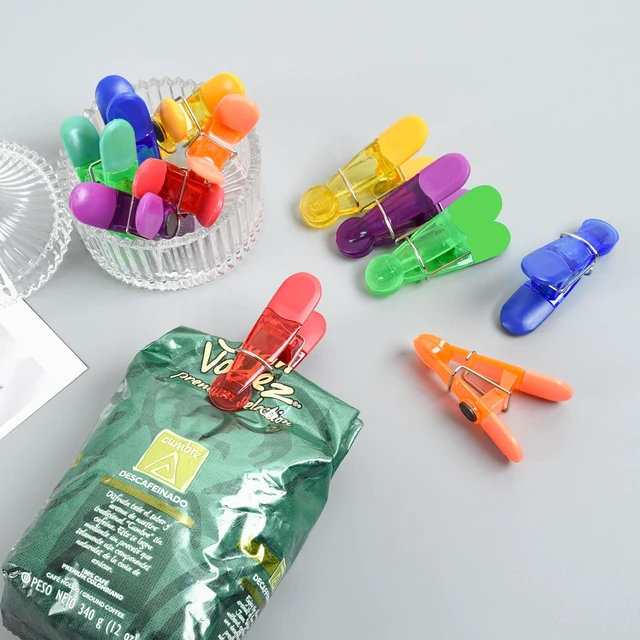 Alt view image 4 of 7 - 12 Pack Chip Clips Bag Clips, Food Snacks Bag Clip Sealing Bar | Magnetic Bag Clips for Food Package, Refrigerator Magnet Clips for Kitchen Fridge Office Use, Plastic Cloth Pins