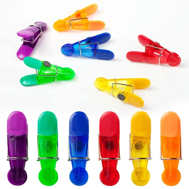 Alt view image 7 of 7 - 12 Pack Chip Clips Bag Clips, Food Snacks Bag Clip Sealing Bar | Magnetic Bag Clips for Food Package, Refrigerator Magnet Clips for Kitchen Fridge Office Use, Plastic Cloth Pins