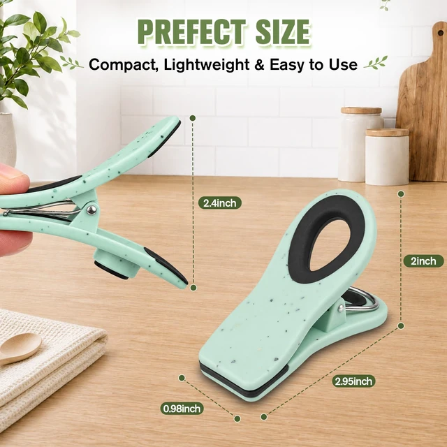 Alt view image 7 of 7 - 12 Pack Chip Clips for Bags, Magnetic Bag Clips for Food Storage | Food Clip for Pantry, Kitchen & Refrigerator, Heavy Duty Plastic Bag Clips for Chips, Cereal & Bread Bags, Pastel Colors