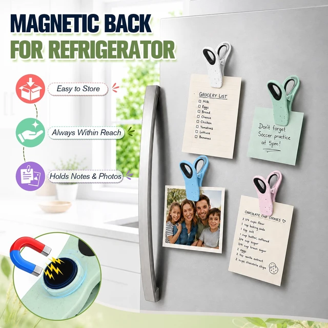 Alt view image 5 of 7 - 12 Pack Chip Clips for Bags, Magnetic Bag Clips for Food Storage | Food Clip for Pantry, Kitchen & Refrigerator, Heavy Duty Plastic Bag Clips for Chips, Cereal & Bread Bags, Pastel Colors