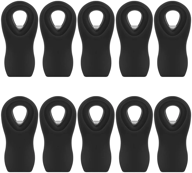 Main image of 10PCS Magnetic Chip Clips Airtight Seal Reusable Black Bag Clips for Food Storage Heavy Duty Plastic Food Clip for Refrigerator,Fridge,Snack, Kitchen,Bread Bag,Garden,Clothes Pins,Home Decor