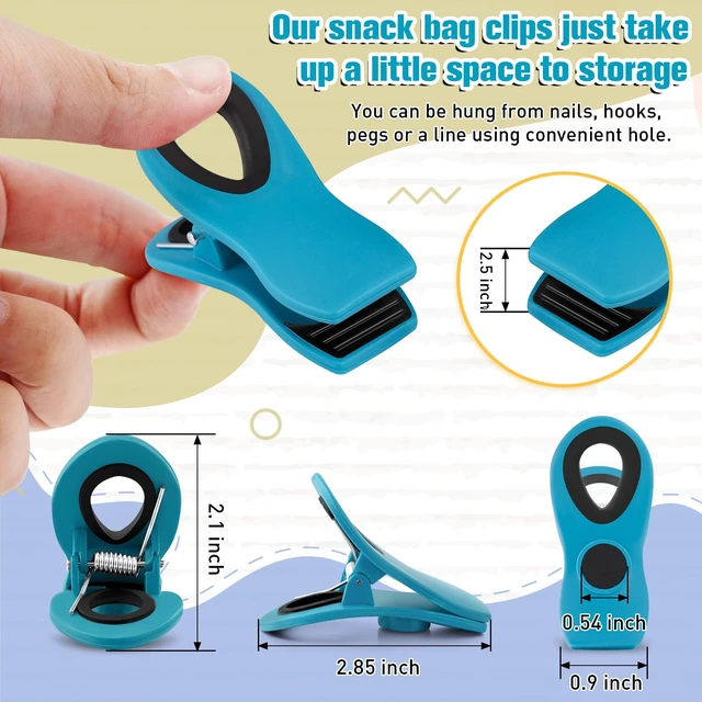 Alt view image 3 of 6 - 12 Pack Chip Clips, Blue Magnetic Clips for Food, Snack Storage | Heavy Duty Chip Clips for Office, Kitchen, Refrigerator, Snack, RV Accessories, Bread, Airtight Seal Grip, Strong Hold