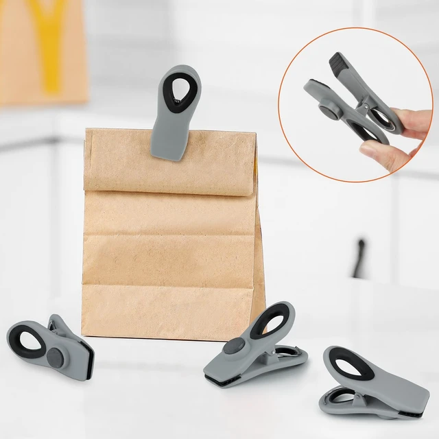 Alt view image 5 of 7 - Chip Clips, Magnetic Chip Bag Clips for Food Storage, 12 Pack, Gray | Heavy Duty Clips with Airtight Seal, Strong Spring and Magnet, for Food, Snack, Fridge, Office
