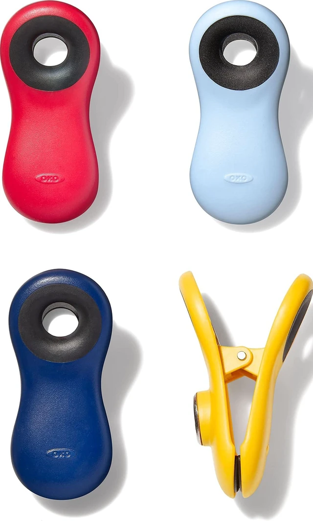 Main image of Good Grips 4-Piece All-Purpose Magnetic Clips Set- Multicolor | Secure Grip for Pantry Stoarge, Office Supplies, Ideal for Snacks, Towels and Notepads