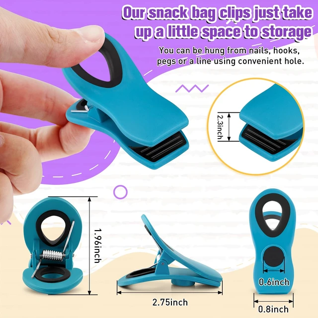 Alt view image 2 of 6 - 24 Pack Multicolor Chip Clips, Bag Clips for Food Storage | Magnetic Clips Heavy Duty with Airtight Seal Grip, Reusable for Kitchen Food, Snack, Refrigerator, Office, RV Accessories
