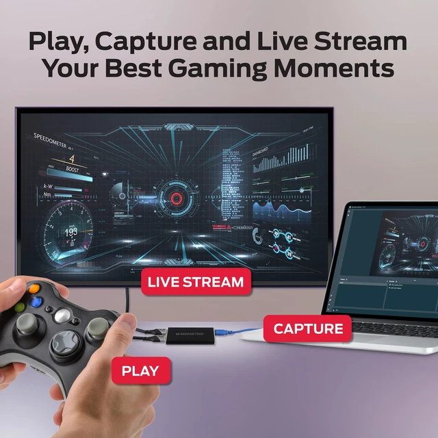 Alt view image 3 of 7 - Video Capture Card for Streaming, 4K HDMI Capture Card with 1080P 60FPS Recording, USB 3.0 Game Capture Device, Mic & Headphone Ports for PS5, Xbox, Nintendo Switch, Switch 2 & PC