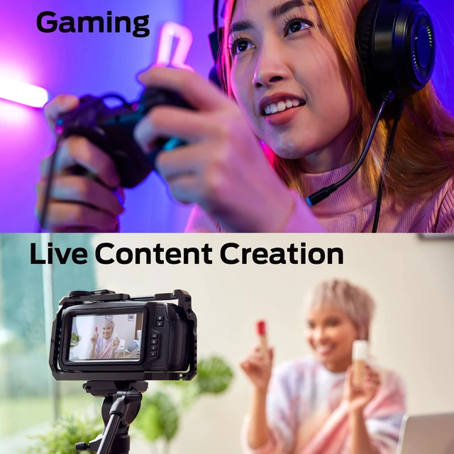 Alt view image 6 of 7 - Video Capture Card for Streaming, 4K HDMI Capture Card with 1080P 60FPS Recording, USB 3.0 Game Capture Device, Mic & Headphone Ports for PS5, Xbox, Nintendo Switch, Switch 2 & PC