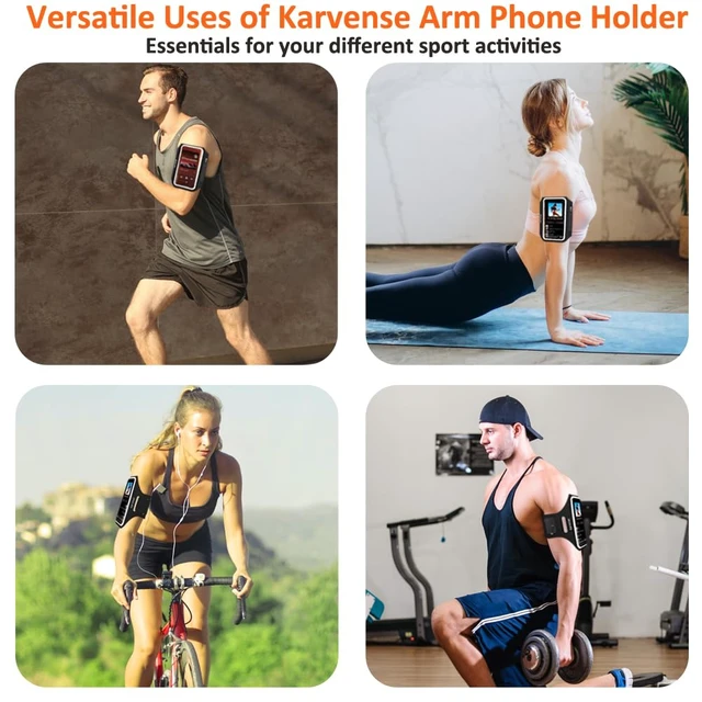 Alt view image 3 of 7 - Running Phone Holder, Arm Band for Running for iPhone & Samsung Galaxy, Cell Phone Armband Holder for Walking, Gym, Workout, Men, Women, w/Adjustable Strap & Zipper Pocket (Black-L)