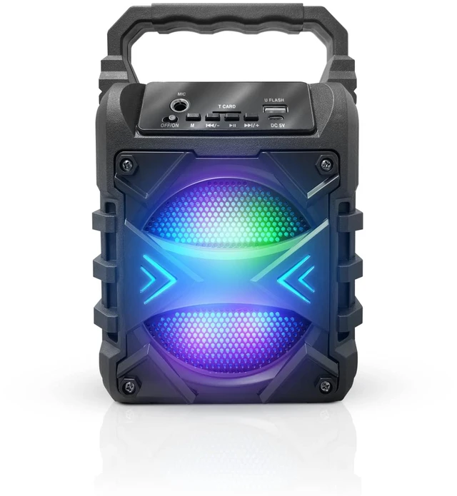 Main image of Top Tech Jet-4 Bluetooth Speaker, 400W, 4" Woofer, Rich Bass, 6hr Playtime, Disco Lights, Karaoke Mode, TWS, 100ft Range, USB, TF, Mic Input, Portable Speaker (Black)