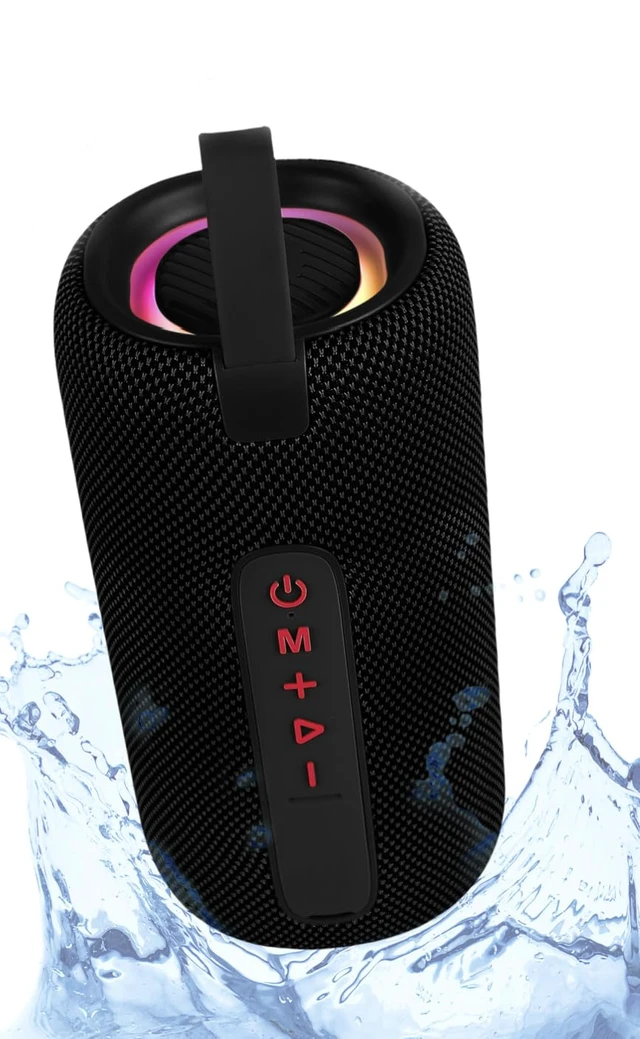 Alt view image 2 of 3 - SB-101 Bluetooth 5.3 IPX7 Waterproof Outdoor Speaker with 25W Ultra-Loud Bass Stereo Sound, RGB Lights, TWS Dual Speakers Pairing, Supports USB Drive/AUX/TF-Card (Black)