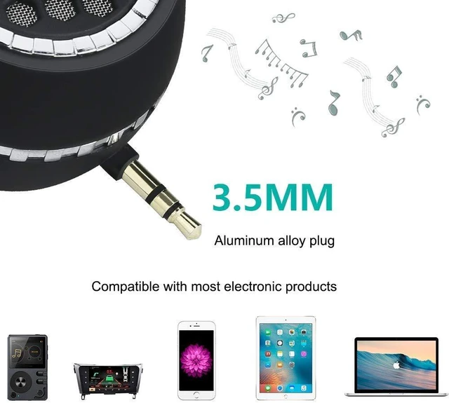 Alt view image 6 of 6 - Mini Portable Speaker, 3W Line-in Phone Speaker with 3.5mm AUX Audio Interface, Plug and Play for iPhone, iPad, iPod, Tablet, Smartphone