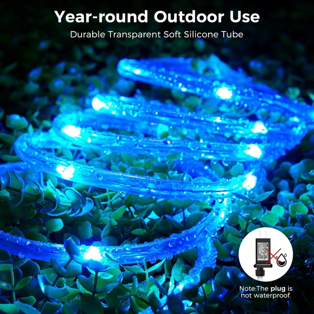 Alt view image 3 of 7 - Color Changing Rope Lights Outdoor, 33FT 100 LED Rope Light | Outdoor String Lights with Remote, Timer, Waterproof Christmas Light Outdoor Decoration for Outside Indoor Bedroom,16 Colors