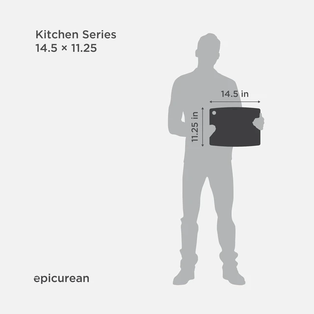 Alt view image 5 of 7 - Kitchen Series 14.5" × 11.25" Cutting Board, Non-Toxic, Dishwasher Safe, Made in the USA, Slate