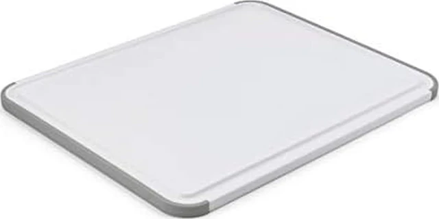 Main image of Classic Cutting Board with Perimeter Trench and Non Slip Edges, Dishwasher Safe, 11 inch x 14 inch, White and Gray
