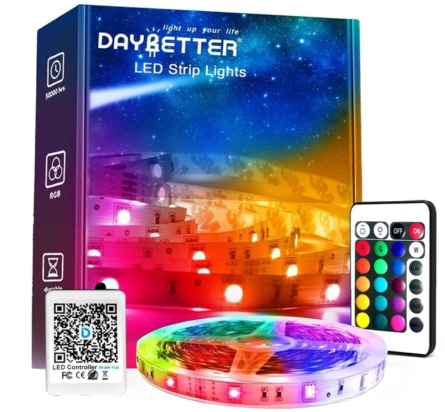 Main image of Led Lights for Bedroom, 32.8ft Led Strip Lights RGB Color Changing Strip Light with Remote Control, Led Light for Room Decor, Home Decor