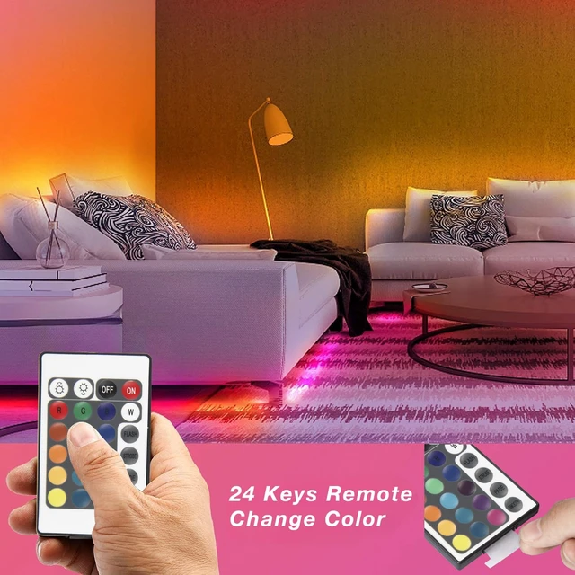 Alt view image 2 of 5 - Led Lights for Bedroom, 32.8ft Led Strip Lights RGB Color Changing Strip Light with Remote Control, Led Light for Room Decor, Home Decor