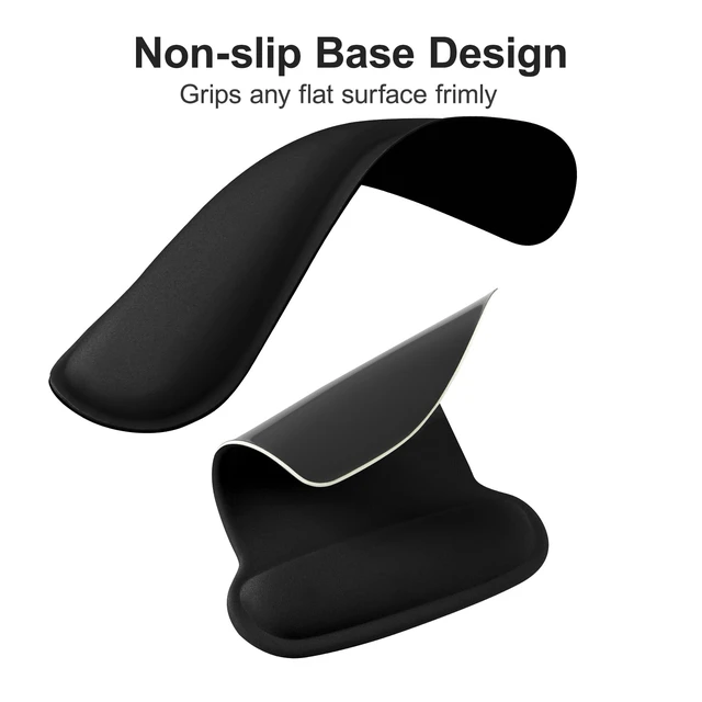 Alt view image 4 of 7 - Wrist Rest Support for Mouse Pad & Keyboard Set, Black | Ergonomic Mousepad Non-Slip Base Home/Office Pain Relief & Easy Typing Cushion with Neoprene Cloth & Raised Memory Foam