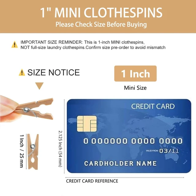 Alt view image 3 of 7 - Mini Clothespins 200 Pcs, 1" Wooden Clothespins with 11FT Jute Twine | Small Clothes Pins for Photos, Crafts, Home Decor & Art Projects, Reusable Multi-Purpose Clothespins for DIY Projects