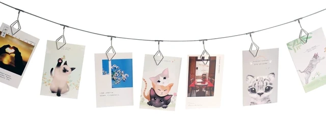 Main image of Wall Hanging Photo Display, DIY Picture Photo Frame String with 12 Clips for Hanging Photos Notes and Artworks